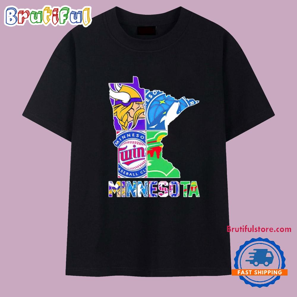 Minnesota Sports State Logo 2025 T Shirt