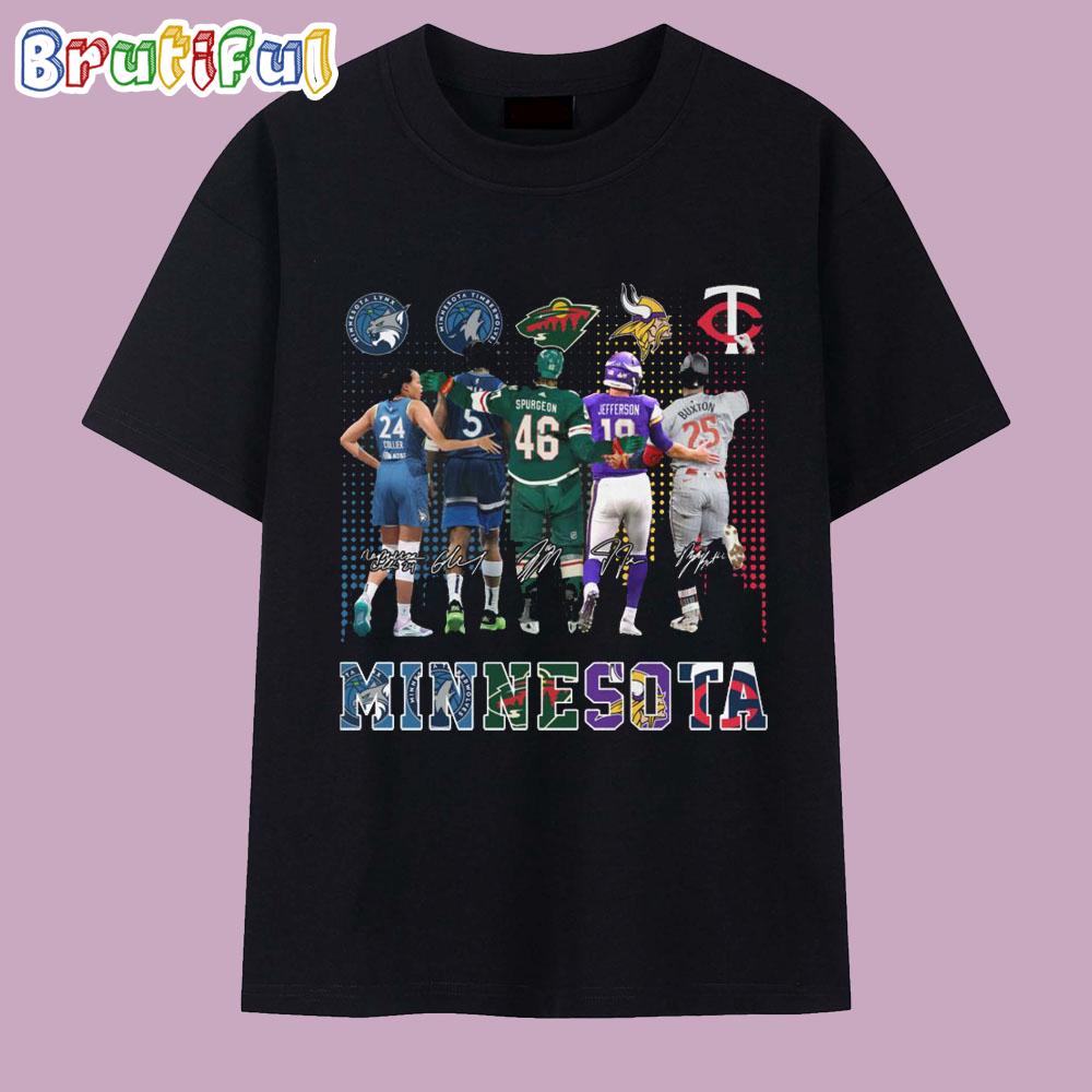 Minnesota Sports Team Player Signature 2025 T Shirt