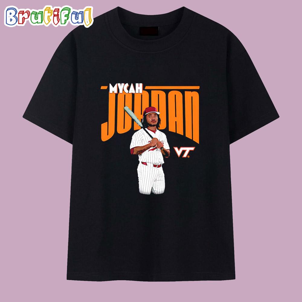 Mycah Jordan Virginia Tech Baseball Illustrated T Shirt