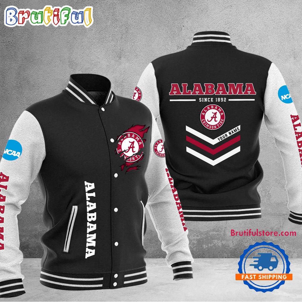 NCAA Alabama Crimson Tide Personalized Sporty Varsity Baseball Jacket