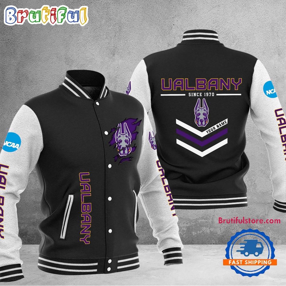 NCAA Albany Great Danes Personalized Sporty Varsity Baseball Jacket