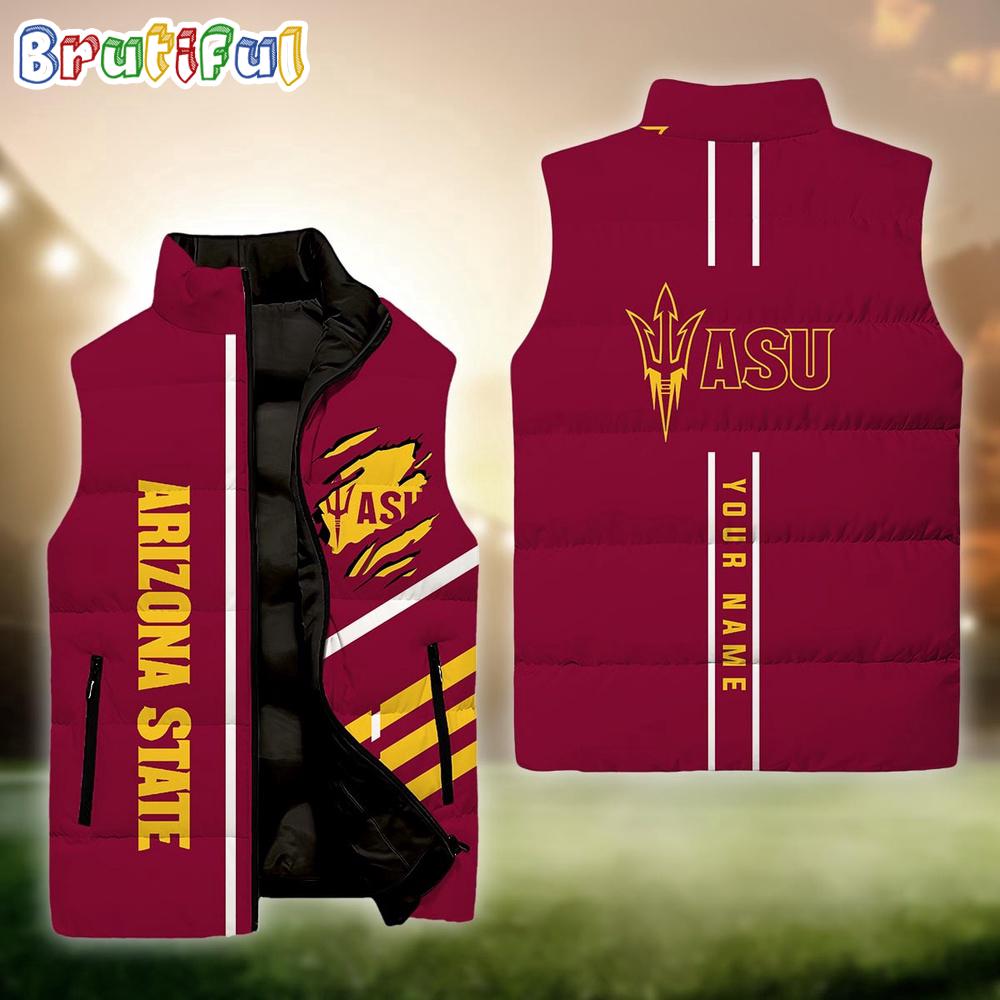 NCAA Arizona State Sun Devils Sport Team Personalized Sleeveless Down Puffer Jacket