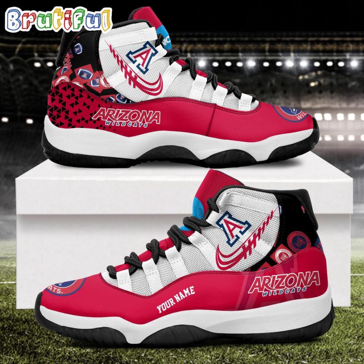 NCAA Arizona Wildcats Sport Logo Team Personalized Air Jordan 11 Shoes