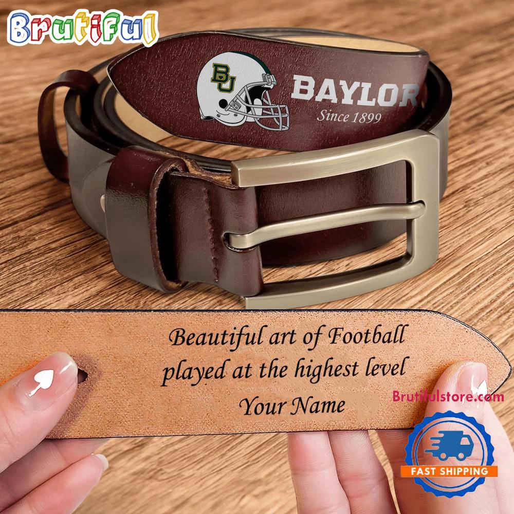 NCAA Baylor Bears Sport Logo Helmets Men's Leather Belt