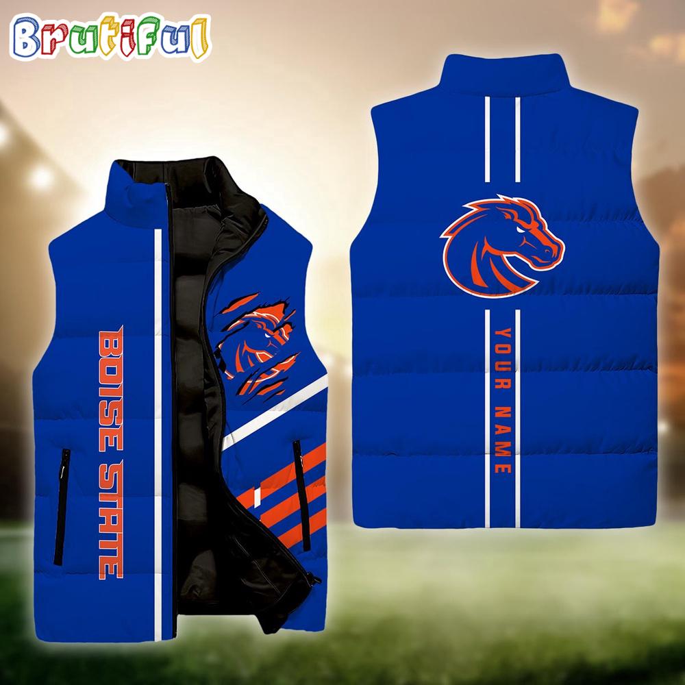 NCAA Boise State Broncos Sport Team Personalized Sleeveless Down Puffer Jacket