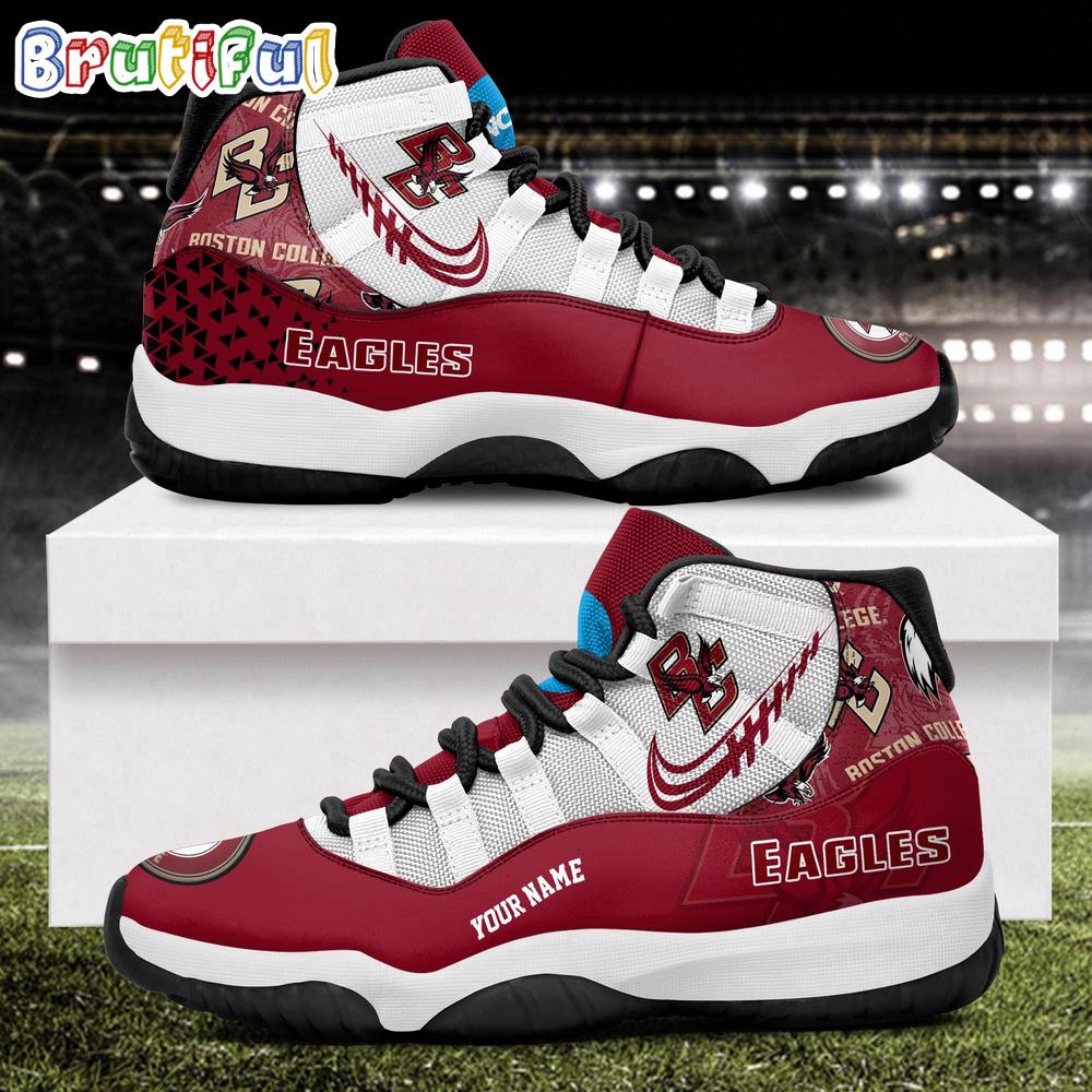 NCAA Boston College Eagles Sport Logo Team Personalized Air Jordan 11 Shoes