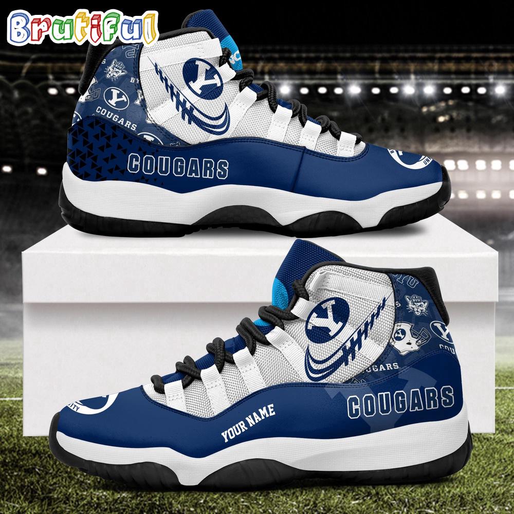 NCAA BYU Cougars Sport Logo Team Personalized Air Jordan 11 Shoes