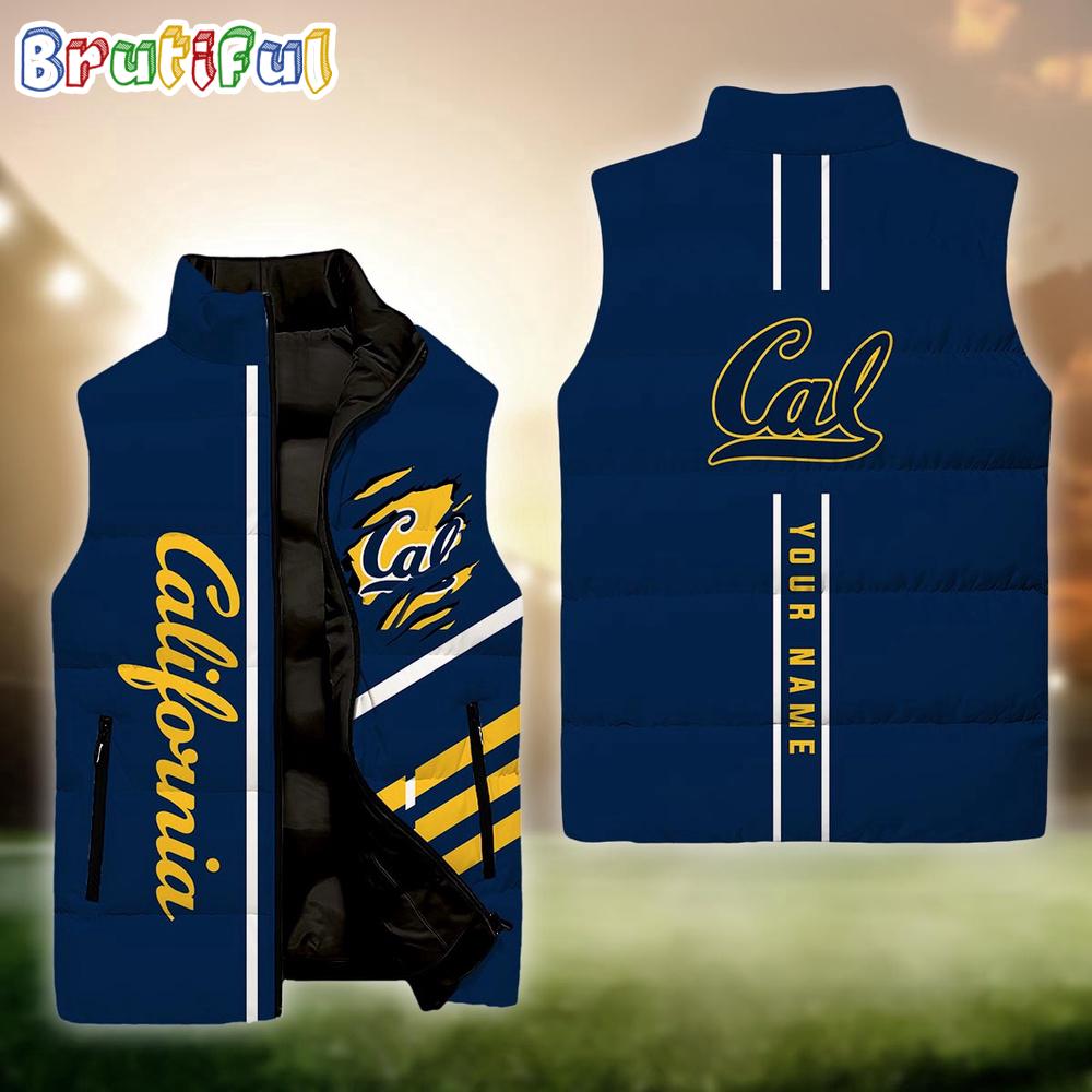 NCAA California Golden Bears Sport Team Personalized Sleeveless Down Puffer Jacket