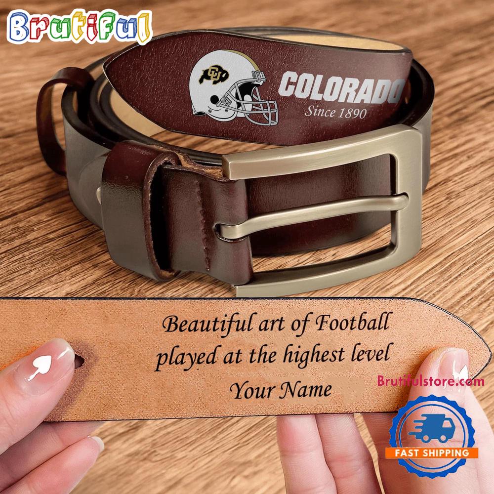 NCAA Colorado Buffaloes Sport Logo Helmets Men's Leather Belt