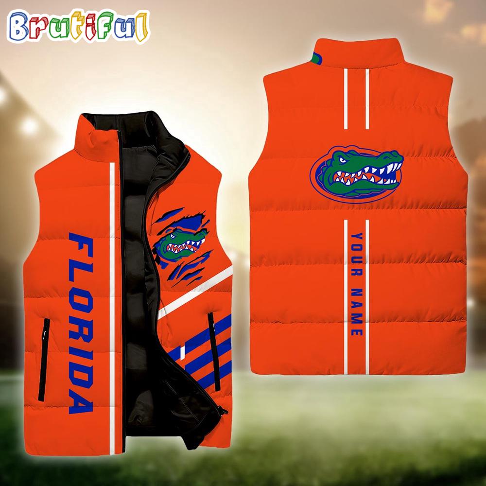 NCAA Florida Gators Sport Team Personalized Sleeveless Down Puffer Jacket