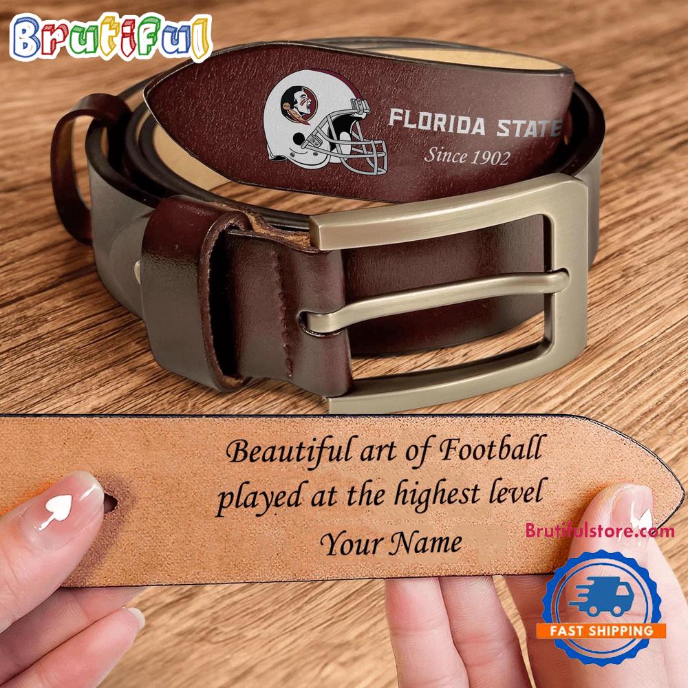 NCAA Florida State Seminoles Sport Logo Helmets Men's Leather Belt