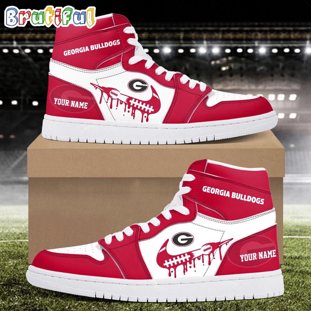 NCAA Georgia Bulldogs Sport Team Personalized Air Jordan 1 Hightop Shoes
