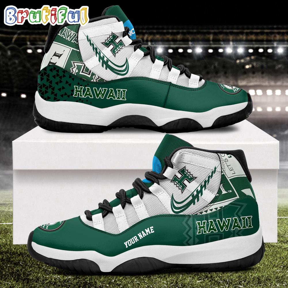 NCAA Hawaii Rainbow Warriors Sport Logo Team Personalized Air Jordan 11 Shoes
