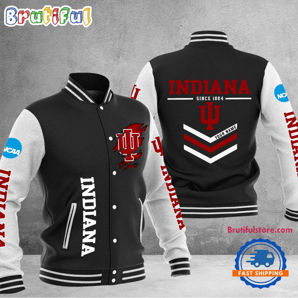 NCAA Indiana Hoosiers Personalized Sporty Varsity Baseball Jacket