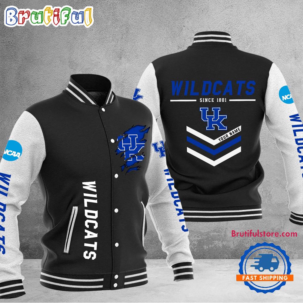 NCAA Kentucky Wildcats Personalized Sporty Varsity Baseball Jacket