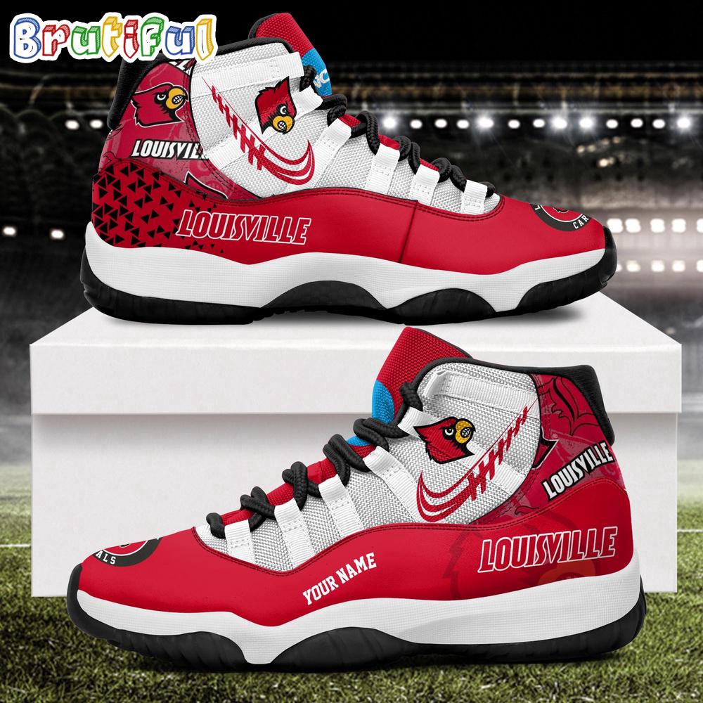 NCAA Louisville Cardinals Sport Logo Team Personalized Air Jordan 11 Shoes