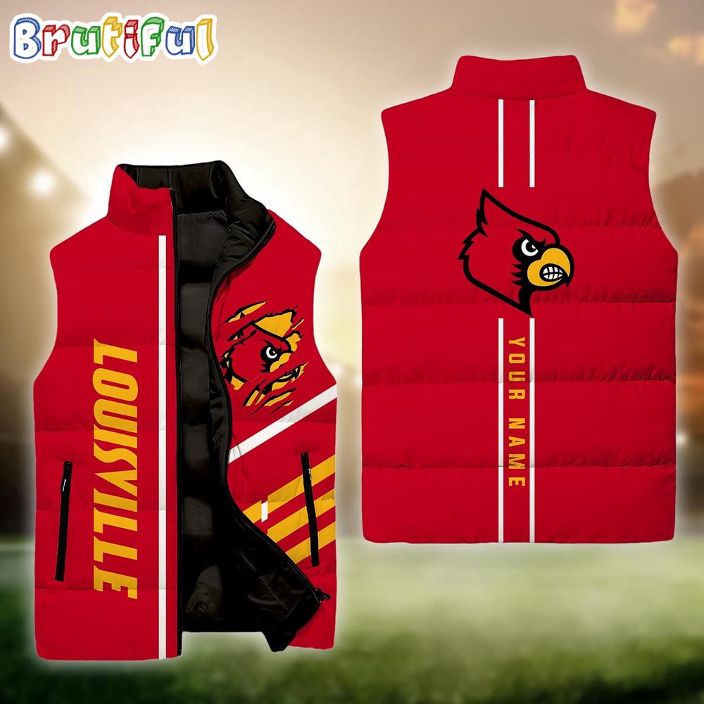 NCAA Louisville Cardinals Sport Team Personalized Sleeveless Down Puffer Jacket