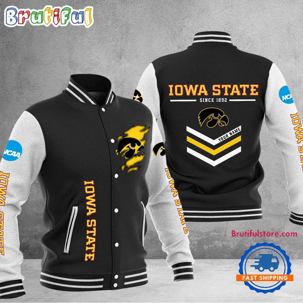 NCAA lowa State Cyclones Personalized Sporty Varsity Baseball Jacket