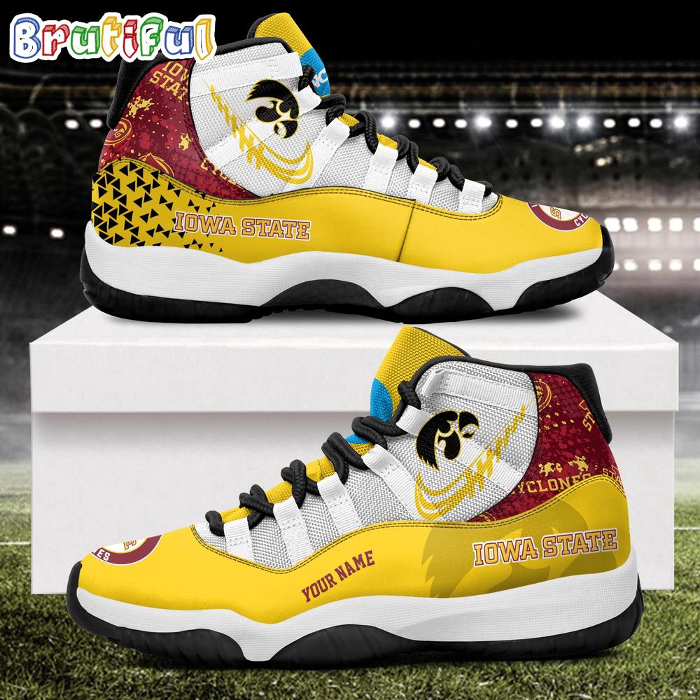 NCAA lowa State Cyclones Sport Logo Team Personalized Air Jordan 11 Shoes