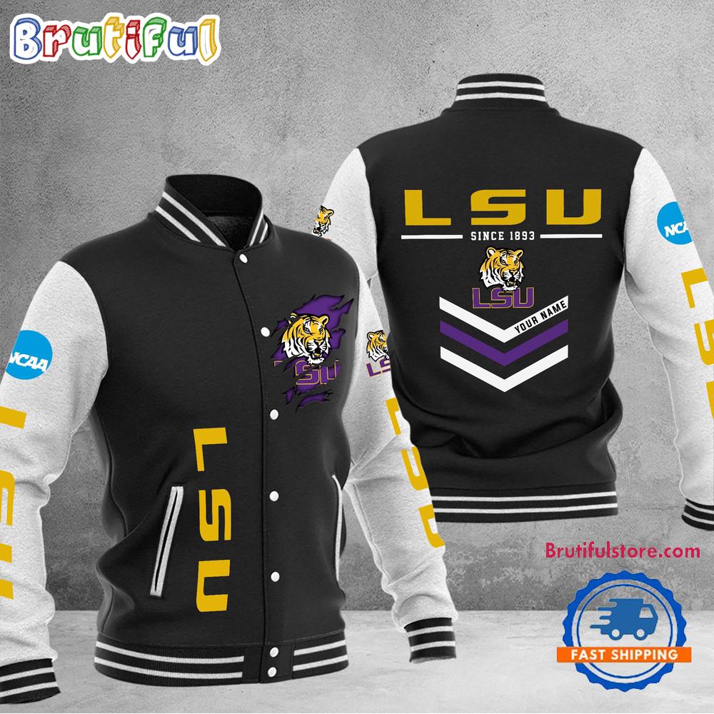 NCAA LSU Tigers Personalized Sporty Varsity Baseball Jacket