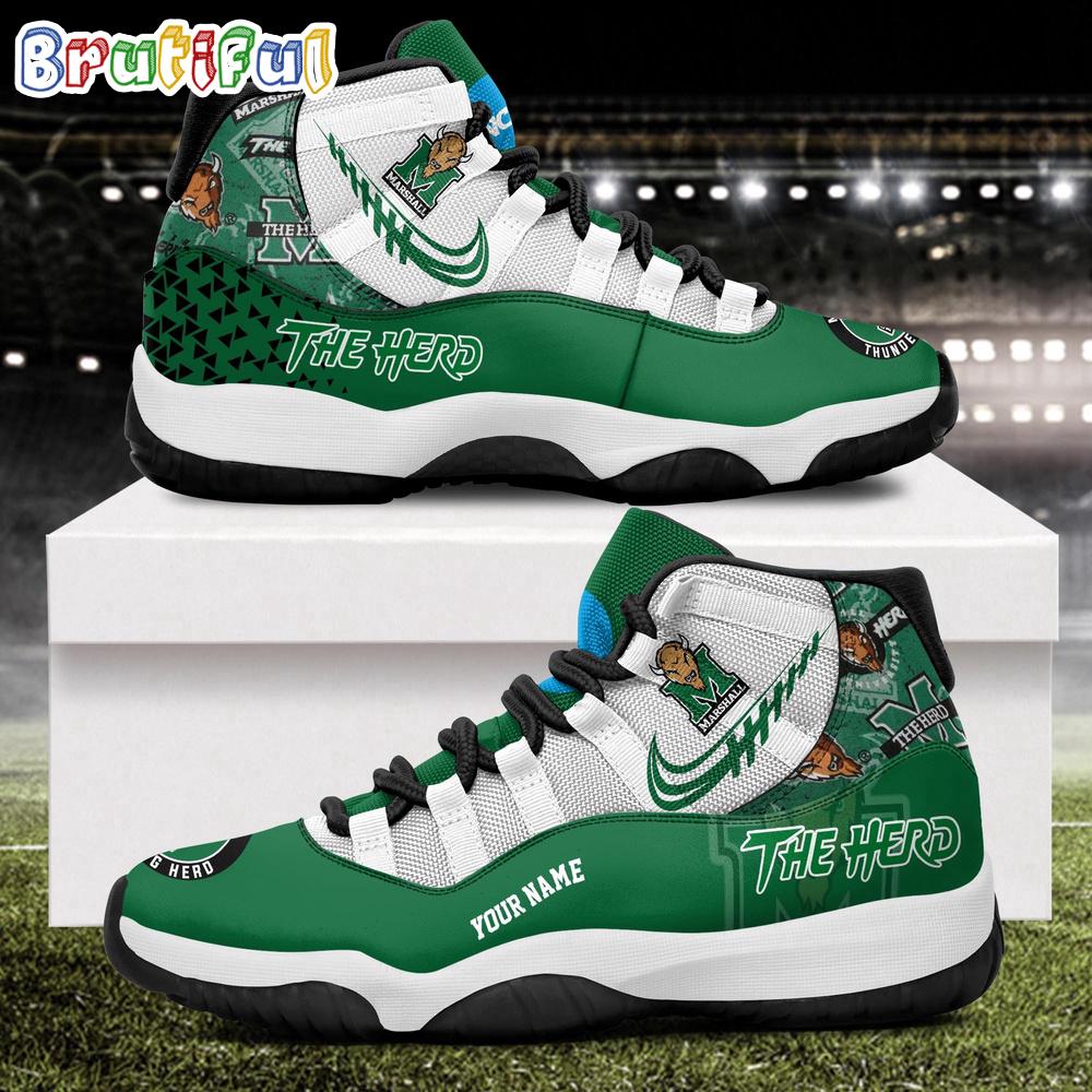NCAA Marshall Thundering Herd Sport Logo Team Personalized Air Jordan 11 Shoes