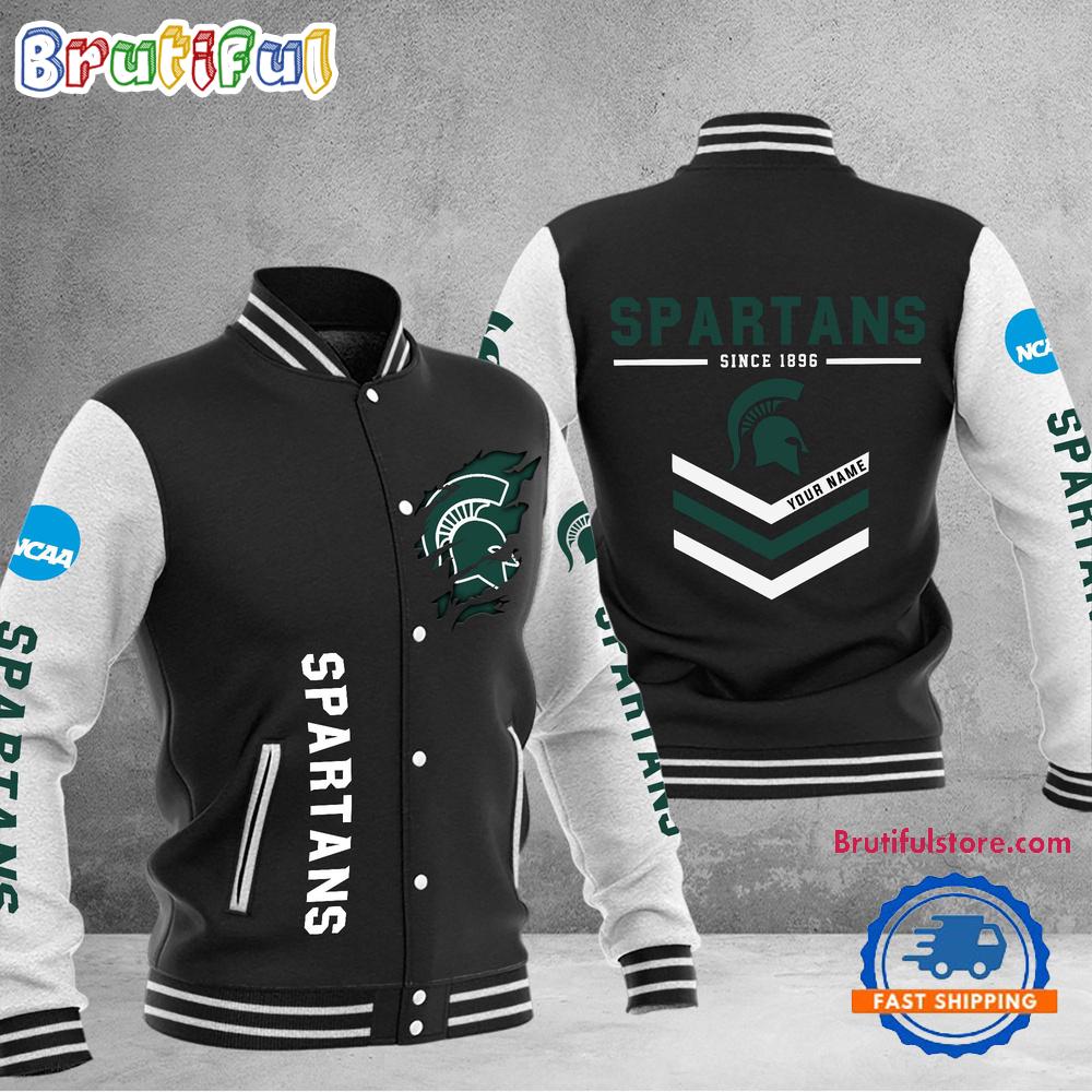 NCAA Michigan State Spartans Personalized Sporty Varsity Baseball Jacket