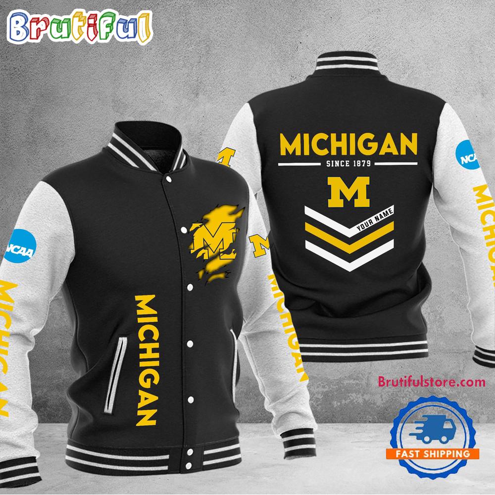 NCAA Michigan Wolverines Personalized Sporty Varsity Baseball Jacket