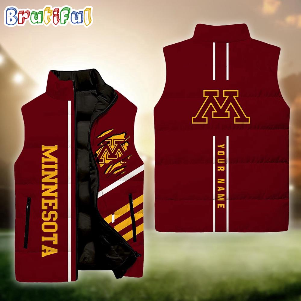 NCAA Minnesota Golden Gophers Sport Team Personalized Sleeveless Down Puffer Jacket