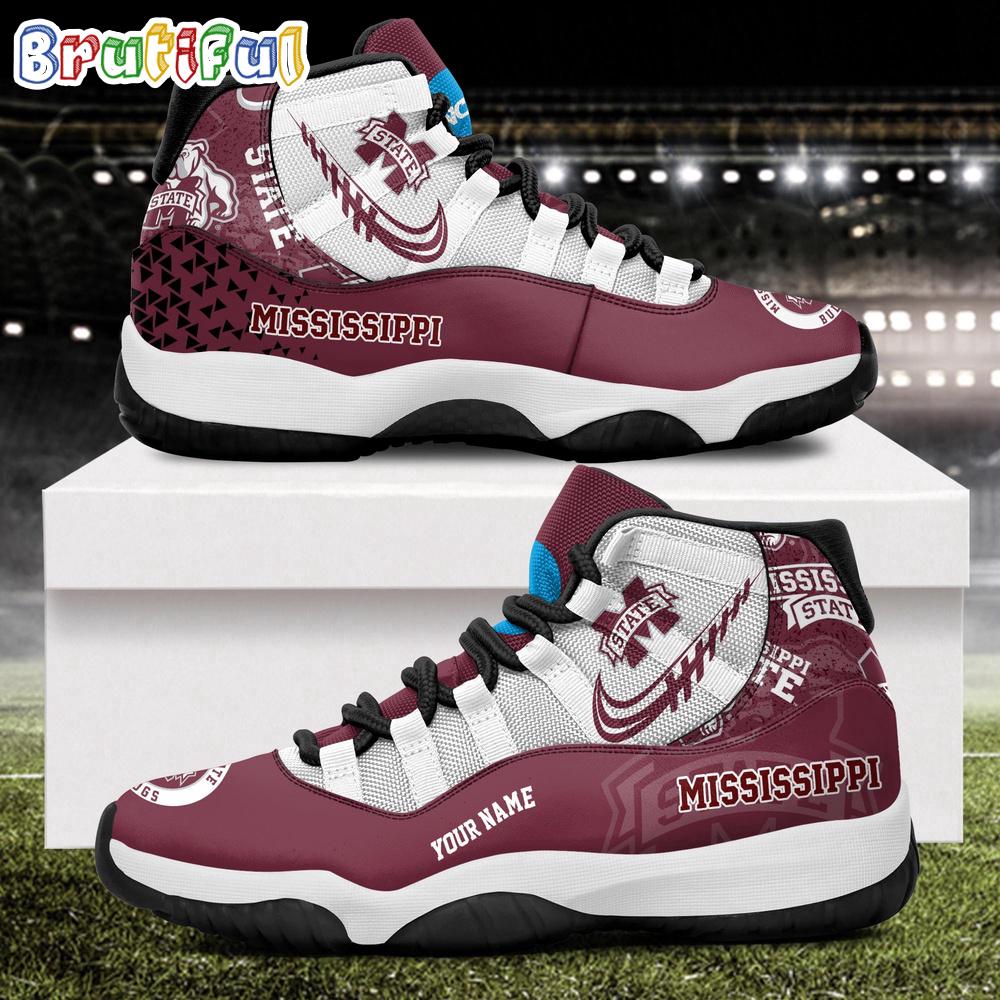 NCAA Mississippi State Bulldogs Sport Logo Team Personalized Air Jordan 11 Shoes