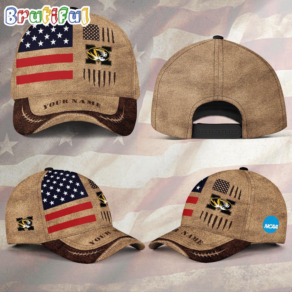 NCAA Missouri Tigers Sport Team Pesonalized American Flag Baseball Cap