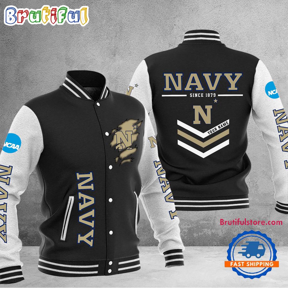 NCAA Navy Midshipmen Personalized Sporty Varsity Baseball Jacket