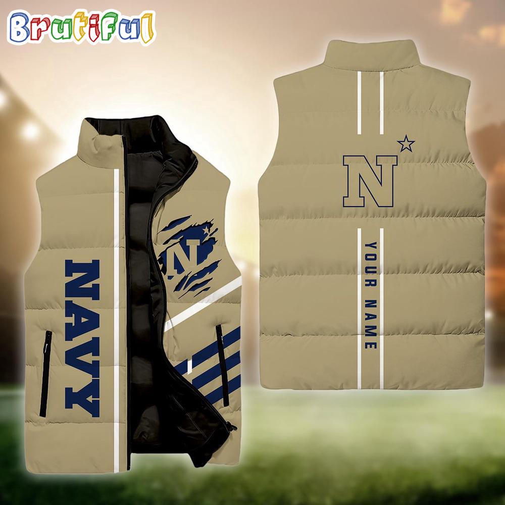 NCAA Navy Midshipmen Sport Team Personalized Sleeveless Down Puffer Jacket
