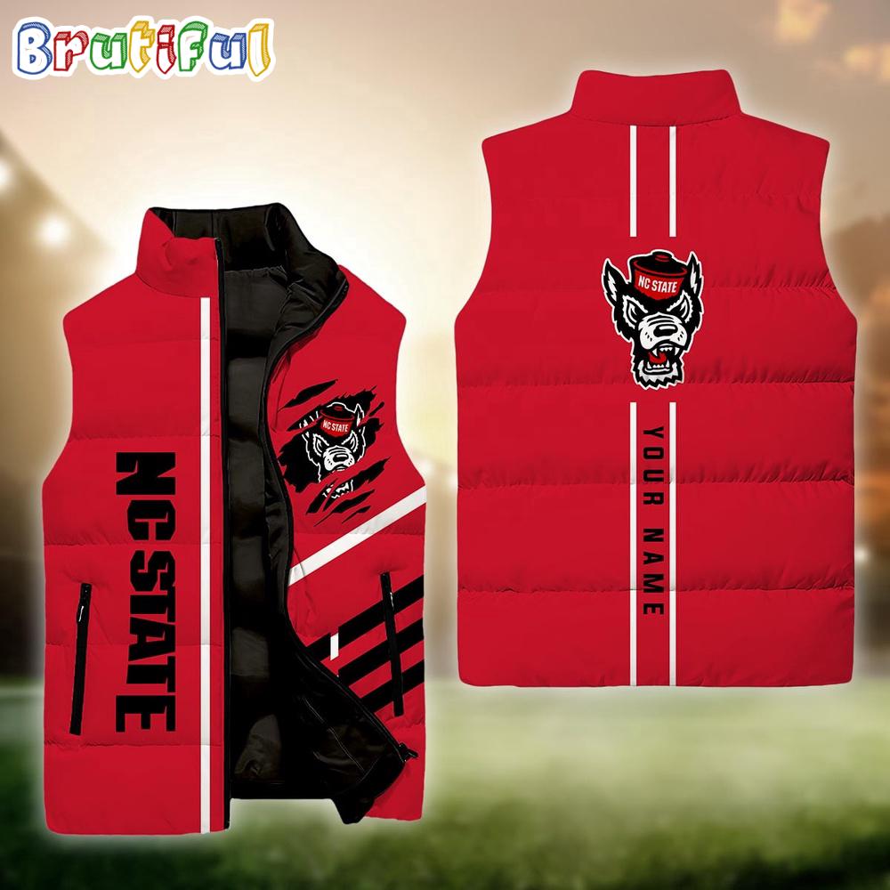 NCAA NC State Wolfpack Sport Team Personalized Sleeveless Down Puffer Jacket