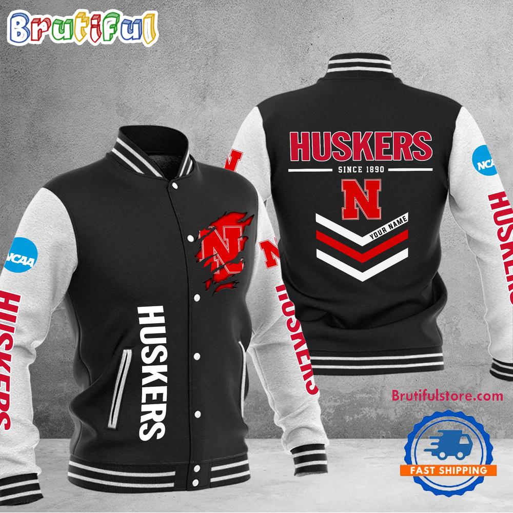 NCAA Nebraska Cornhuskers Personalized Sporty Varsity Baseball Jacket