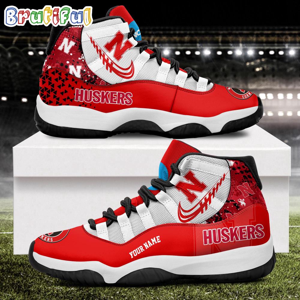 NCAA Nebraska Cornhuskers Sport Logo Team Personalized Air Jordan 11 Shoes