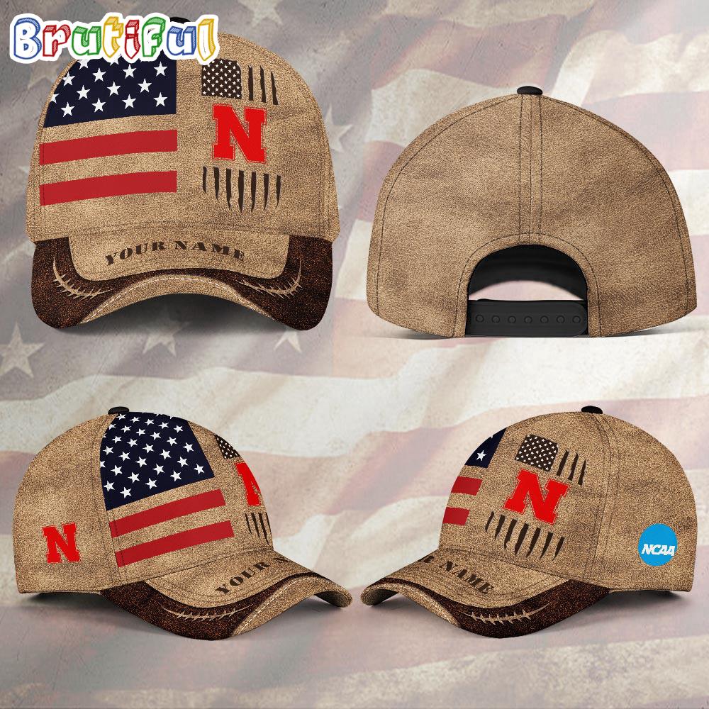 NCAA Nebraska Cornhuskers Sport Team Pesonalized American Flag Baseball Cap