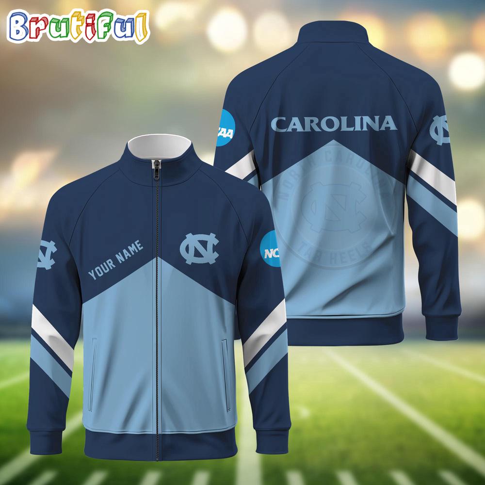 NCAA North Carolina Tar Heels Sport Logo Team Personalized Standing Neck Zipper Jacket