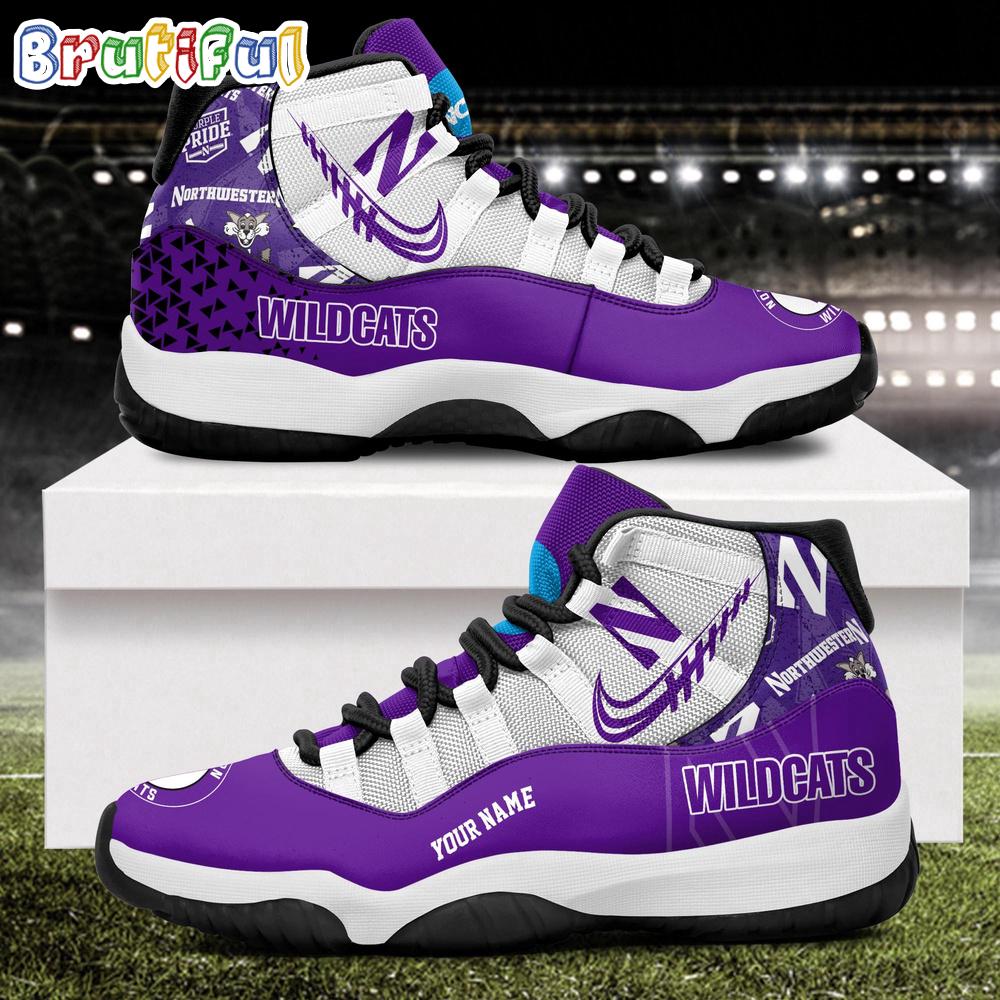 NCAA Northwestern Wildcats Sport Logo Team Personalized Air Jordan 11 Shoes