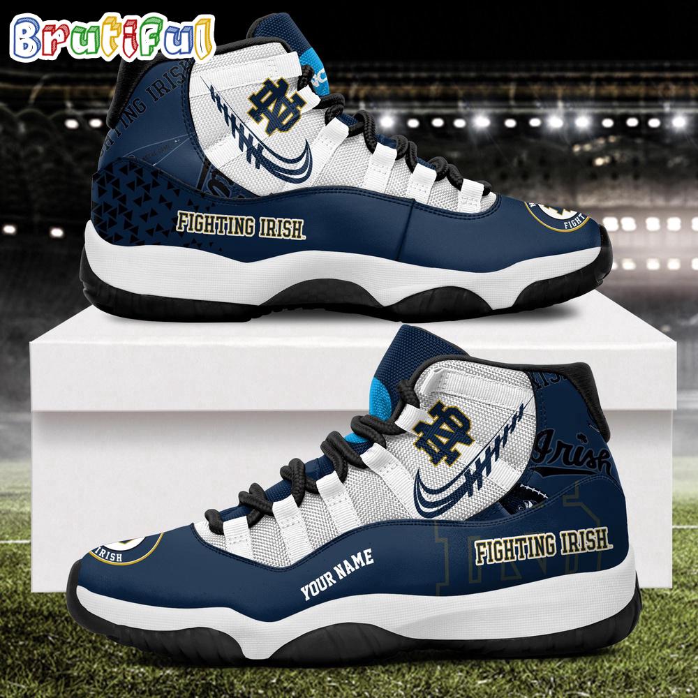 NCAA Notre Dame Fighting Irish Sport Logo Team Personalized Air Jordan 11 Shoes
