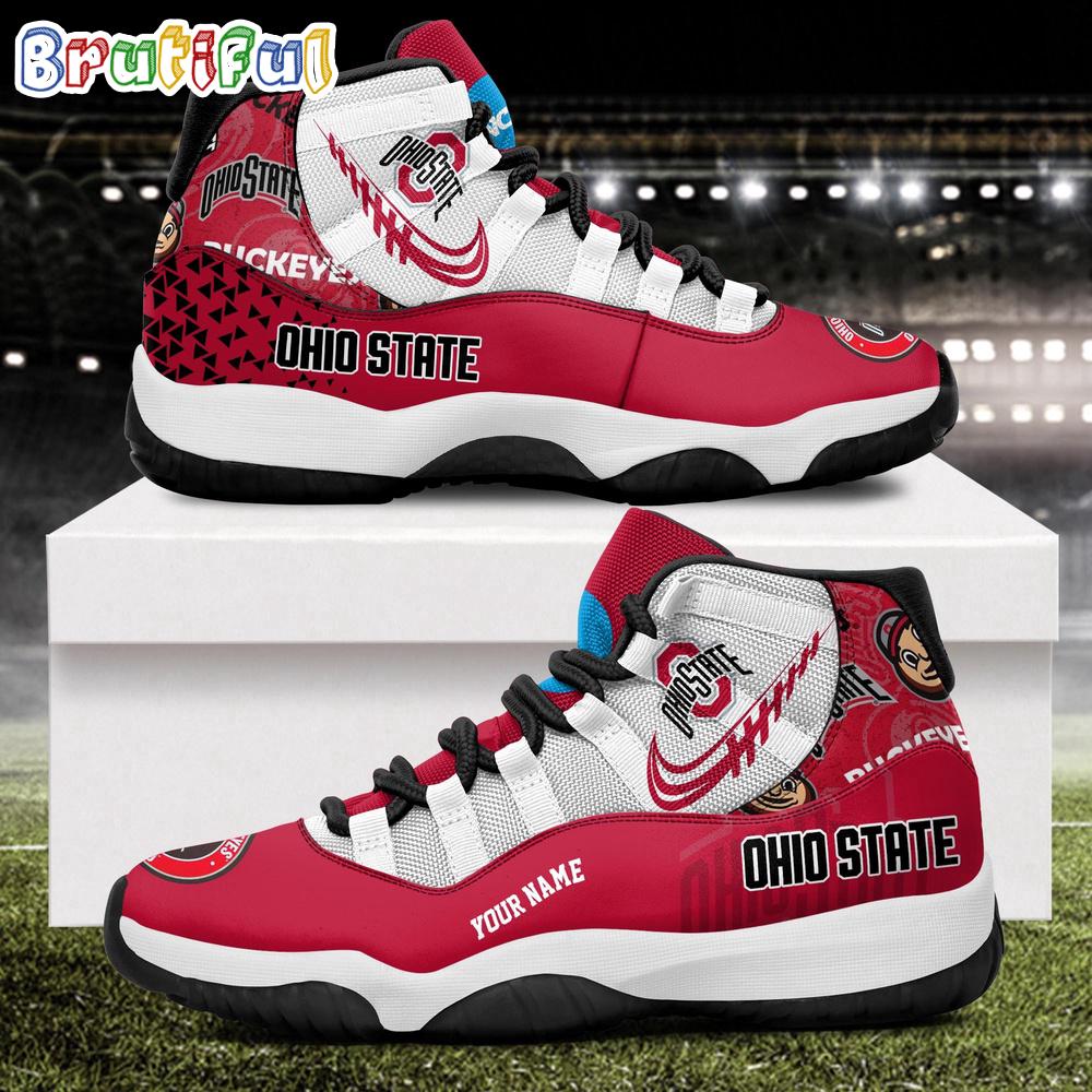 NCAA Ohio State Buckeyes Sport Logo Team Personalized Air Jordan 11 Shoes
