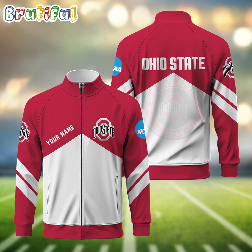 NCAA Ohio State Buckeyes Sport Logo Team Personalized Standing Neck Zipper Jacket