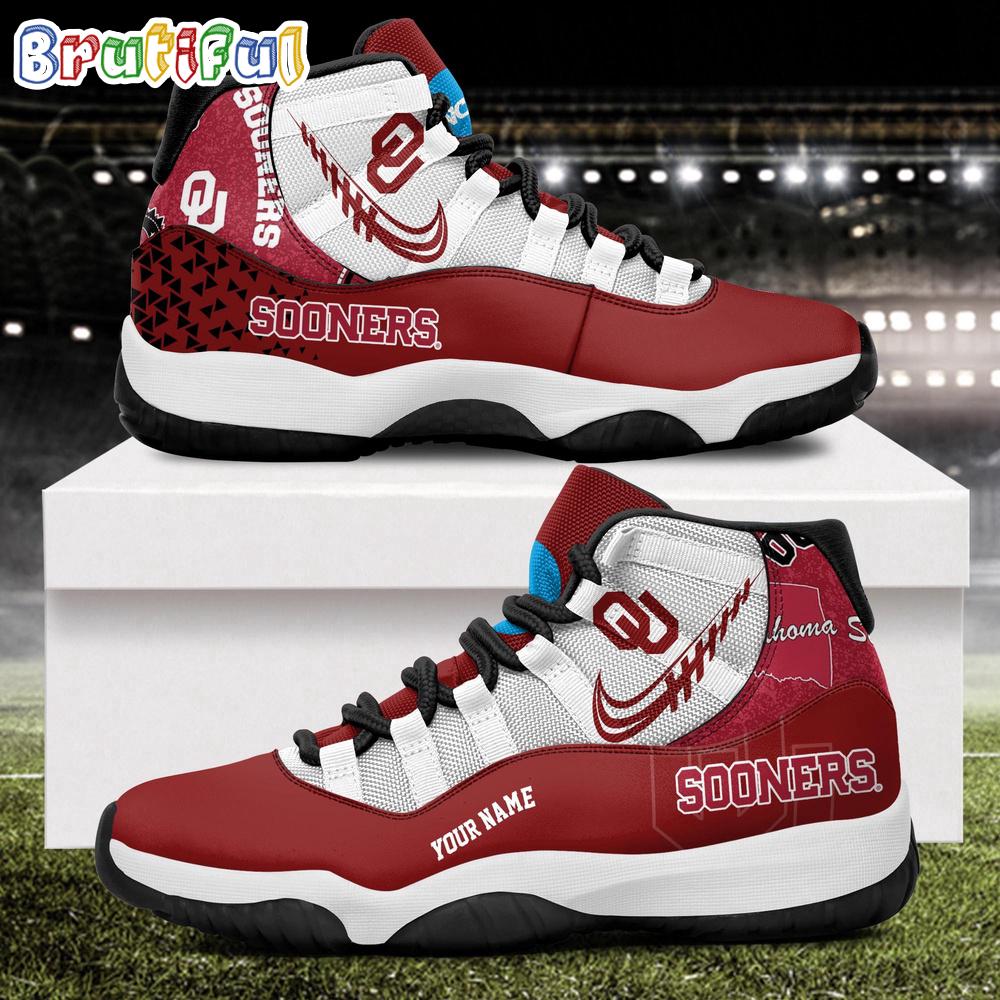 NCAA Oklahoma Sooners Sport Logo Team Personalized Air Jordan 11 Shoes