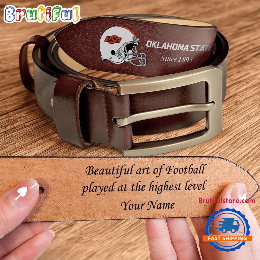 NCAA Oklahoma State Cowboys Sport Logo Helmets Men's Leather Belt