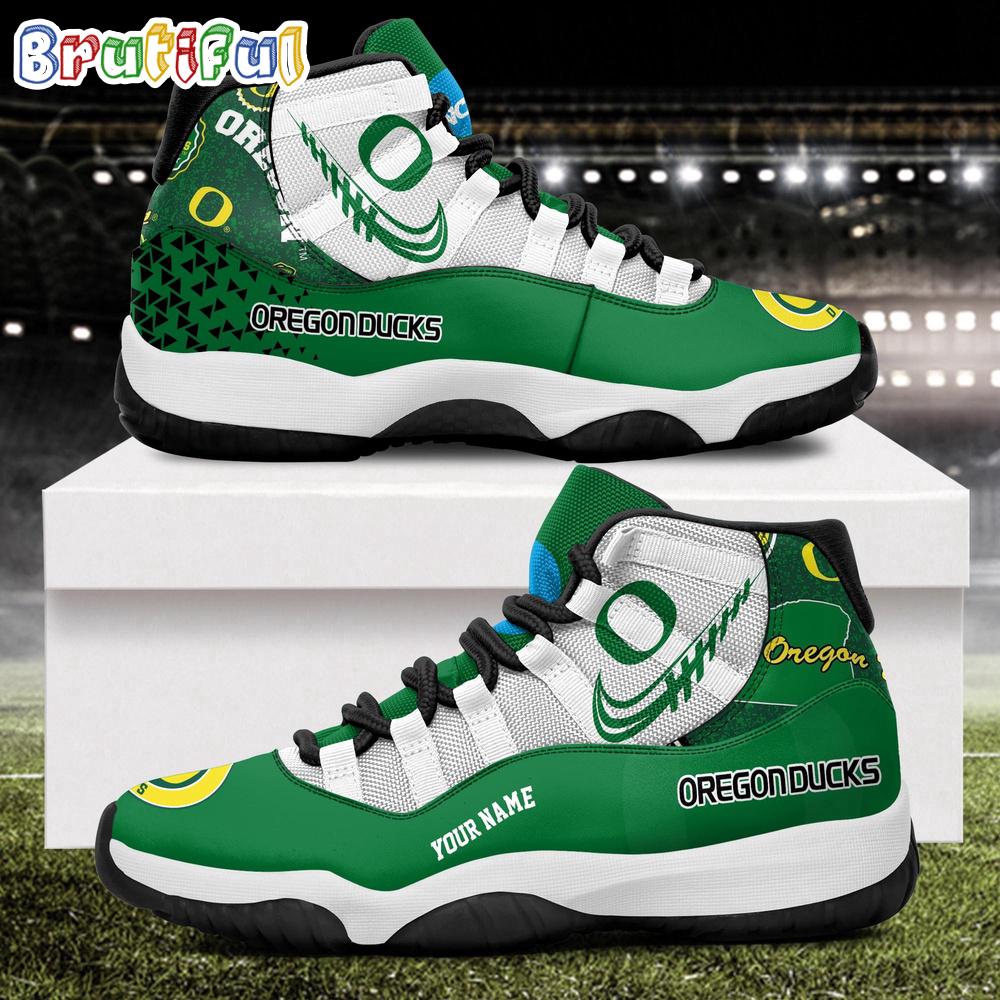 NCAA Oregon Ducks Sport Logo Team Personalized Air Jordan 11 Shoes