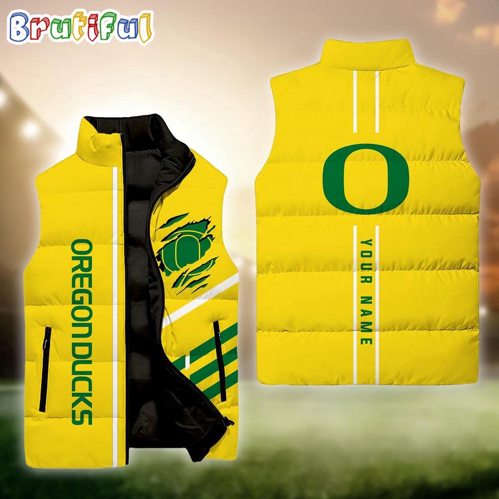 NCAA Oregon Ducks Sport Team Personalized Sleeveless Down Puffer Jacket