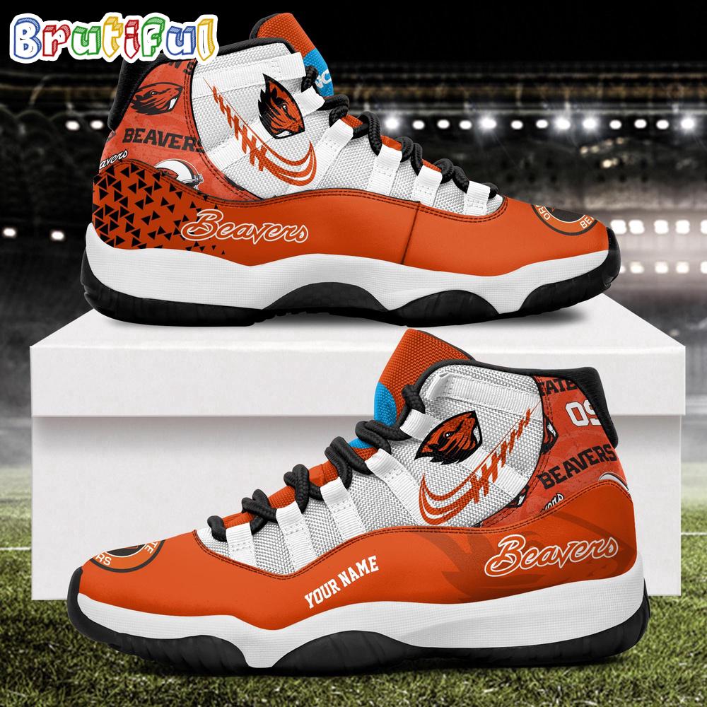 NCAA Oregon State Beavers Sport Logo Team Personalized Air Jordan 11 Shoes