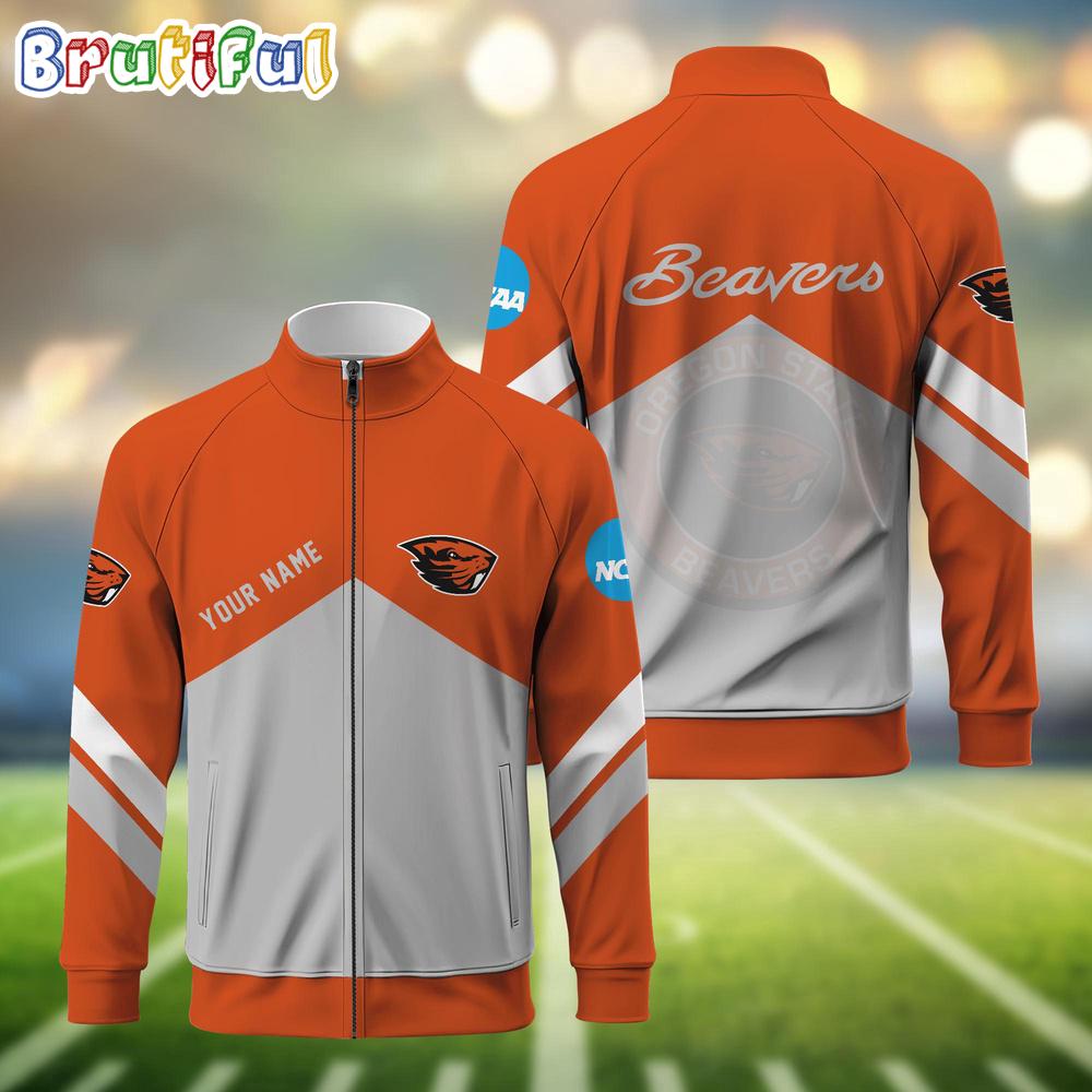 NCAA Oregon State Beavers Sport Logo Team Personalized Standing Neck Zipper Jacket