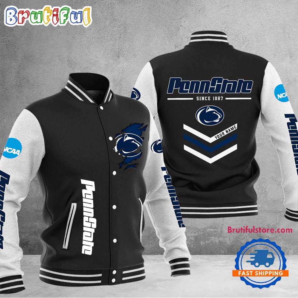 NCAA Penn State Nittany Lions Personalized Sporty Varsity Baseball Jacket