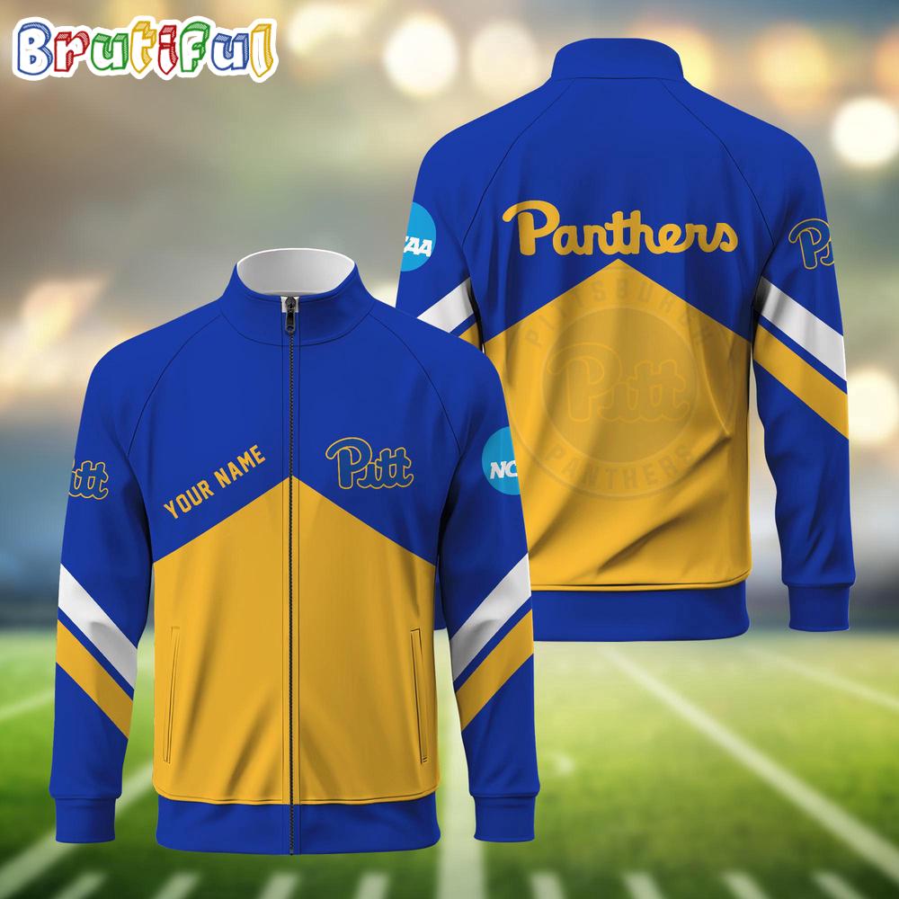 NCAA Pittsburgh Panthers Sport Logo Team Personalized Standing Neck Zipper Jacket