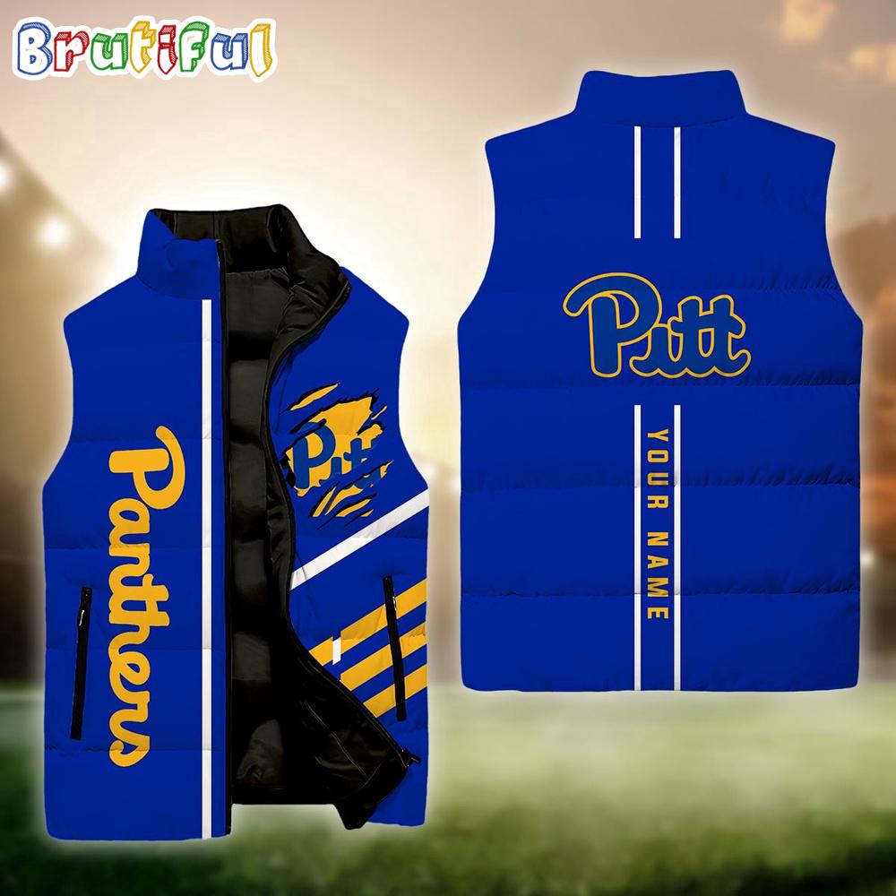 NCAA Pittsburgh Panthers Sport Team Personalized Sleeveless Down Puffer Jacket